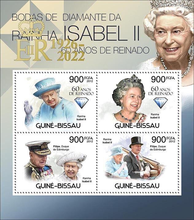 Guinea-Bissau 2022 MNH Royalty Stamps Queen Elizabeth II OVPT ER 1926-2022 4v M/S