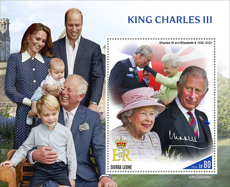Sierra Leone 2022 MNH Royalty Stamps King Charles III Queen Elizabeth II 1v SS I