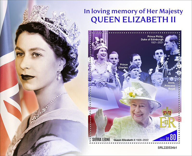 Sierra Leone 2022 MNH Royalty Stamps Queen Elizabeth II Loving Memory 1v S/S I