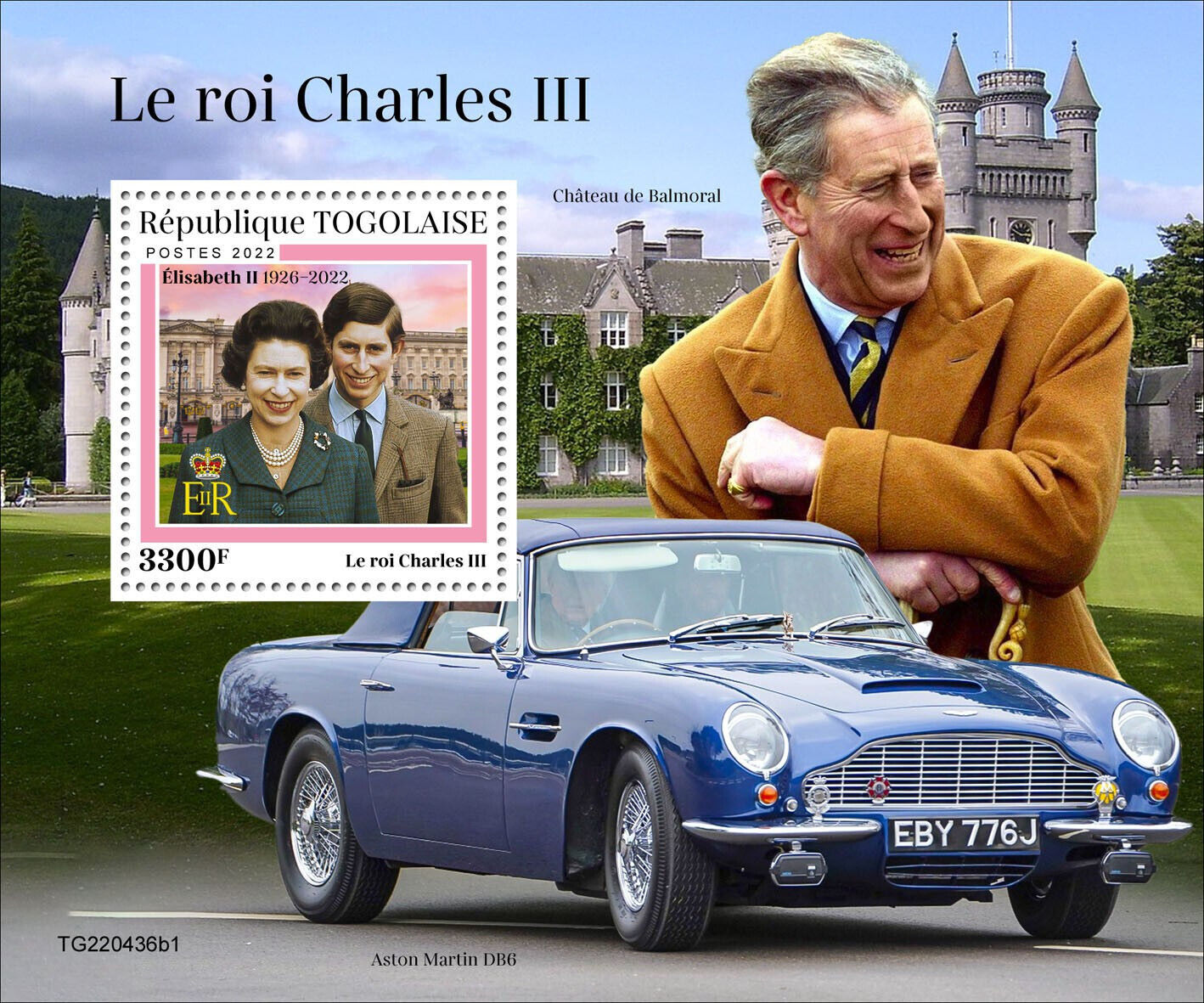 Togo 2022 MNH Royalty Stamps King Charles III Queen Elizabeth II Cars 1v S/S I
