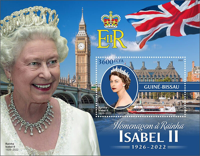 Guinea-Bissau 2022 MNH Royalty Stamps Queen Elizabeth II Tribute 1v S/S