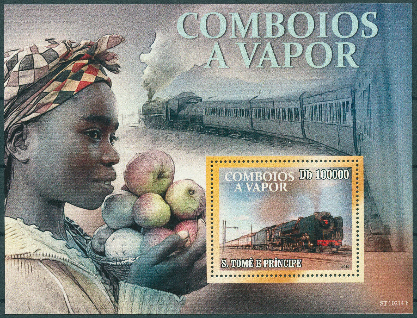 Sao Tome & Principe 2010 MNH Steam Trains Stamps Railways Rail Locomotives 1v SS