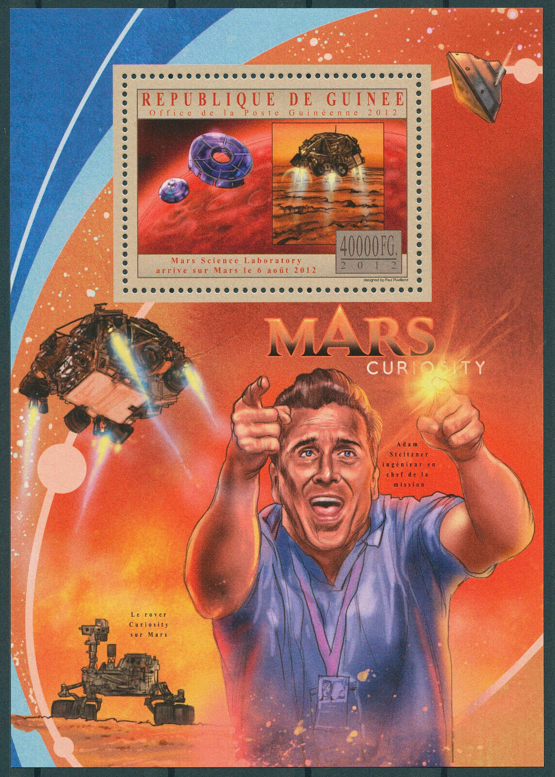 Guinea 2012 MNH Space Stamps Mars Science Laboratory Curiosity 1v S/S