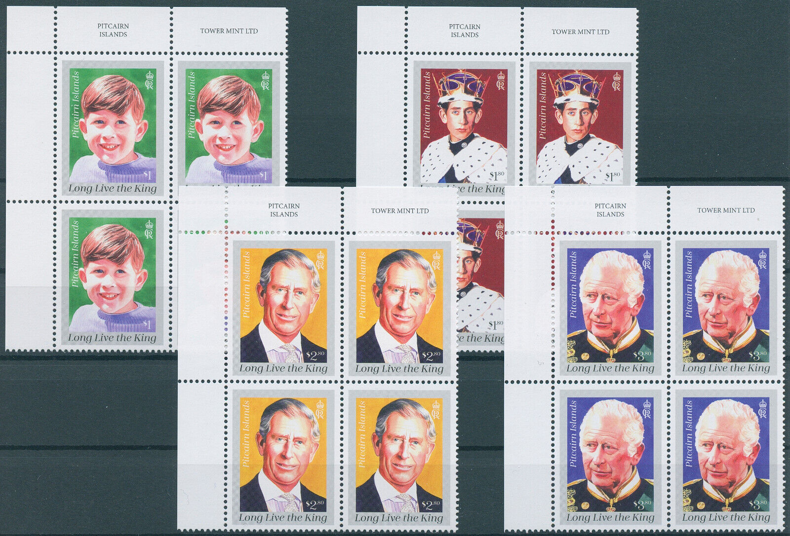 Pitcairn Islands 2023 MNH Royalty Stamps King Charles III Coronation 4v in Block