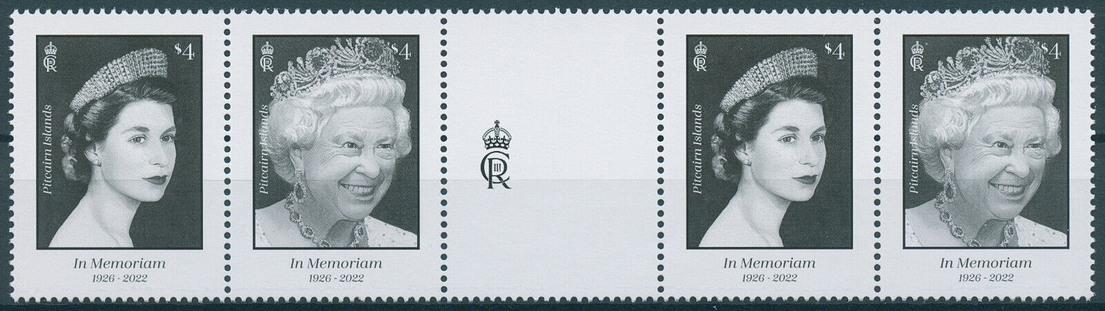 Pitcairn Islands 2023 MNH Royalty Stamps Queen Elizabeth II 4v in Gutter Pairs