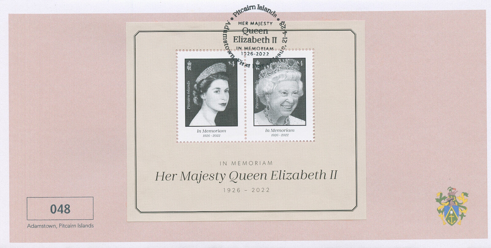 Pitcairn Islands 2023 FDC Royalty Stamps Queen Elizabeth II in Memoriam 2v M/S