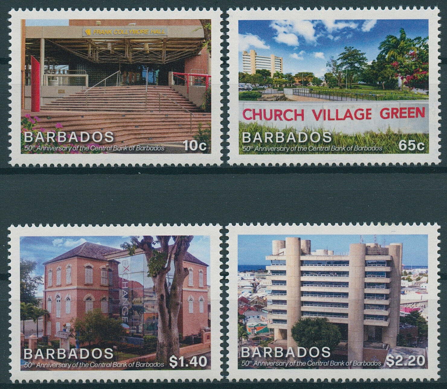 Barbados 2023 MNH Architecture Stamps Central Bank 50th Anniv 4v Set