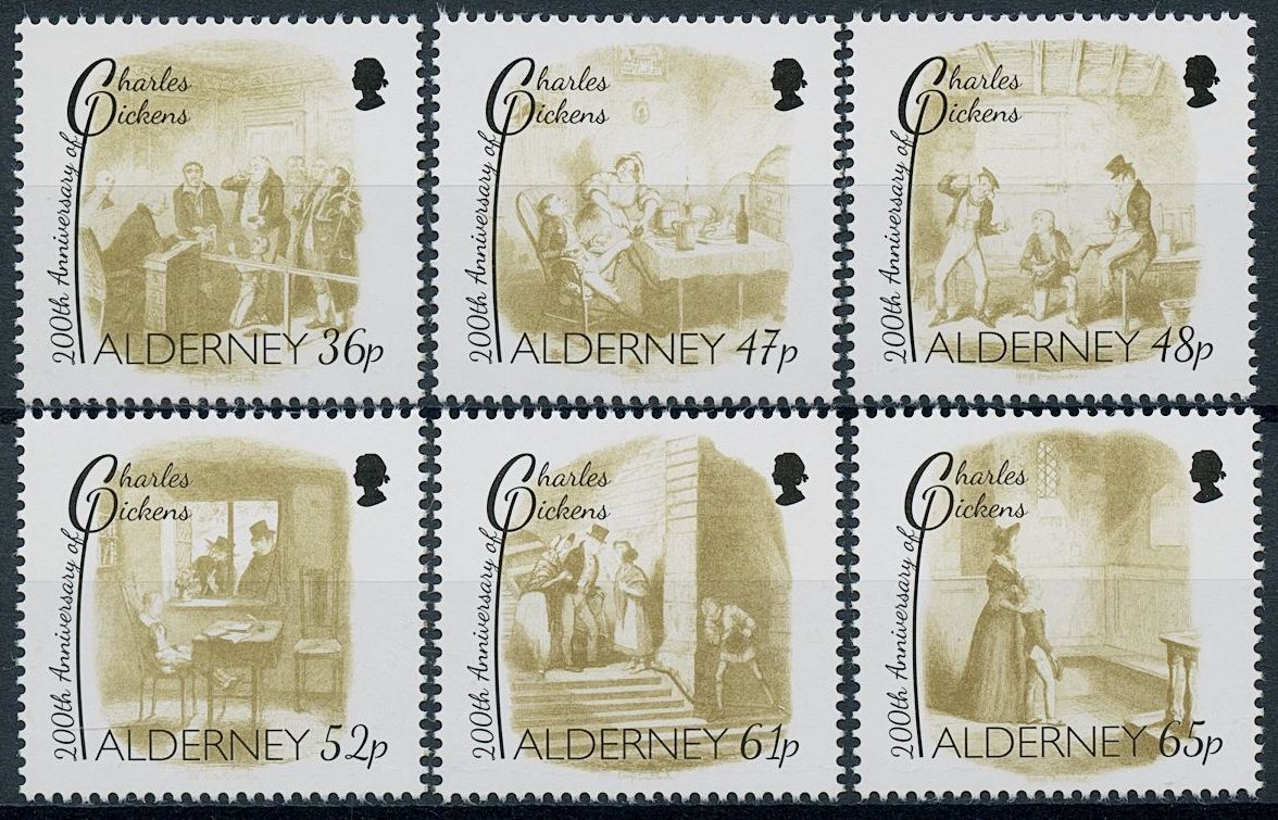Alderney 2012 MNH Writers Stamps Charles Dickens Oliver Twist Literature 6v Set