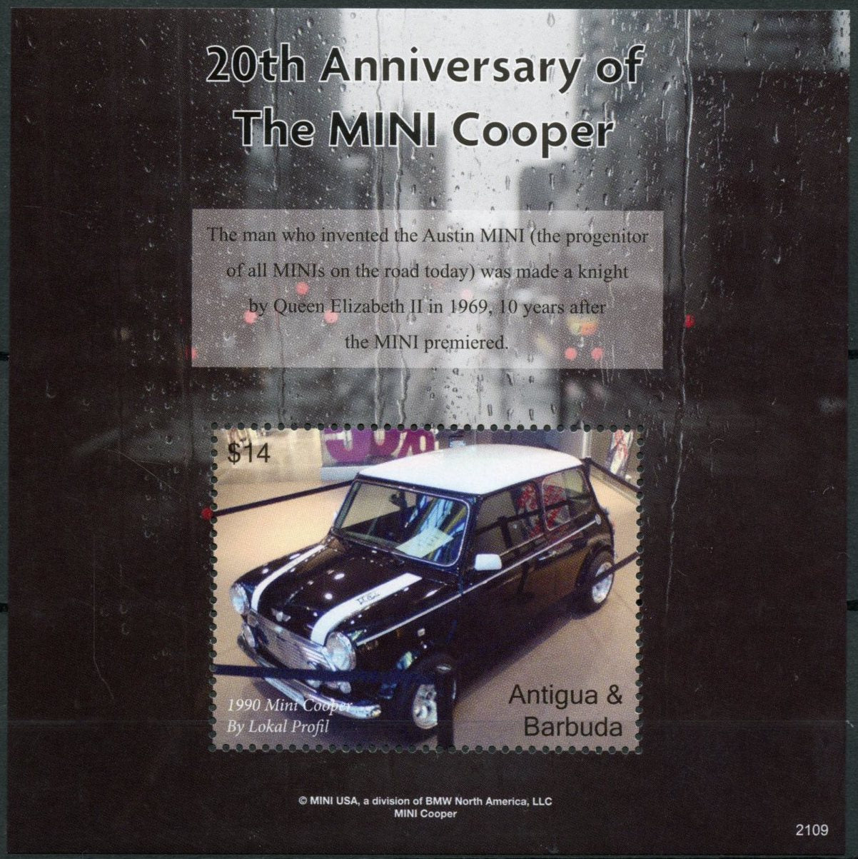 Antigua & Barbuda Cars Stamps 2021 MNH MINI Cooper 20th Anniv 1v S/S