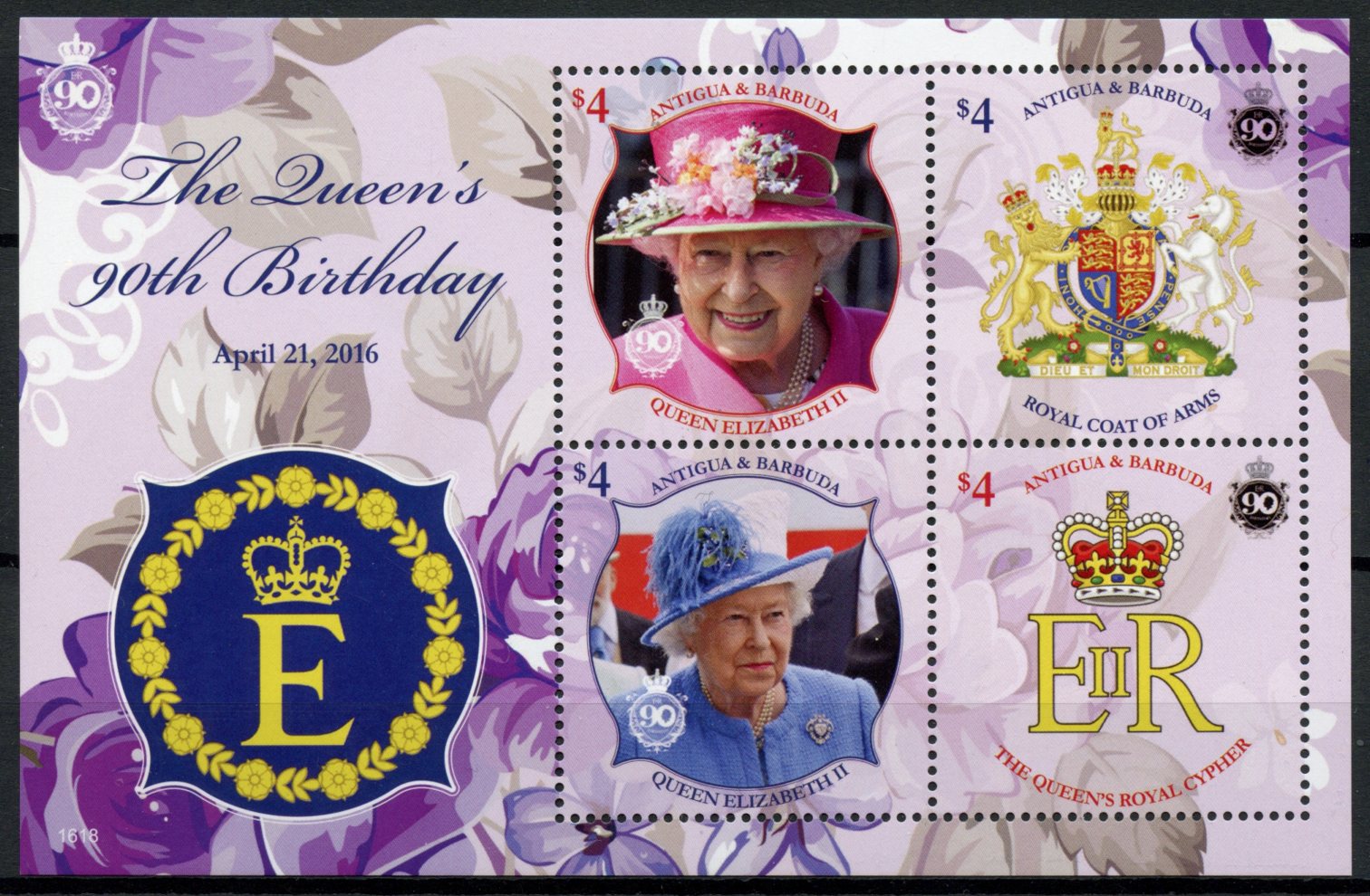 Antigua & Barbuda 2016 MNH Queen Elizabeth II 90th Birthday 4v MS Royalty Stamps