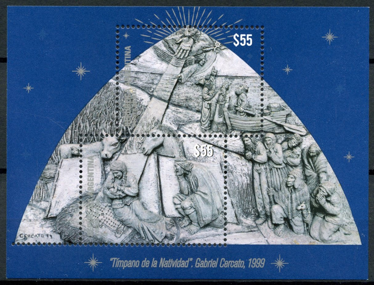 Argentina 2020 MNH Christmas Stamps Nativity Gabriel Cercato Timpano de la Natividad 2v M/S
