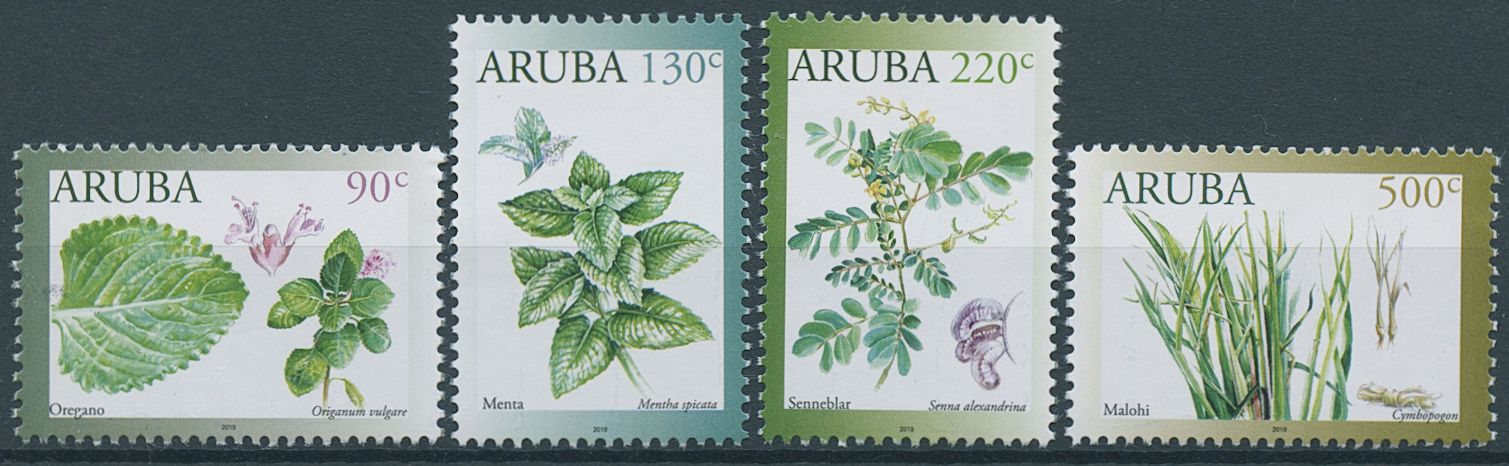 Aruba 2019 MNH Flowers Stamps Medicinal Plants Flora Nature 4v Set