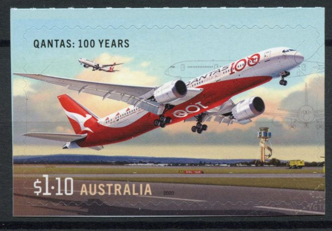 Australia 2020 MNH Civil Aviation Stamps Qantas 100 Years Aircraft 1v S/A Set