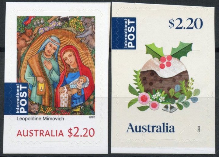 Australia 2020 MNH Christmas Stamps Nativity Decorations Pudding 2v S/A Set Intl