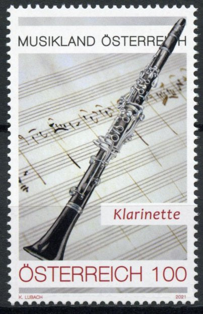 Austria Music Stamps 2021 MNH Clarinet Musical Instruments 1v Set
