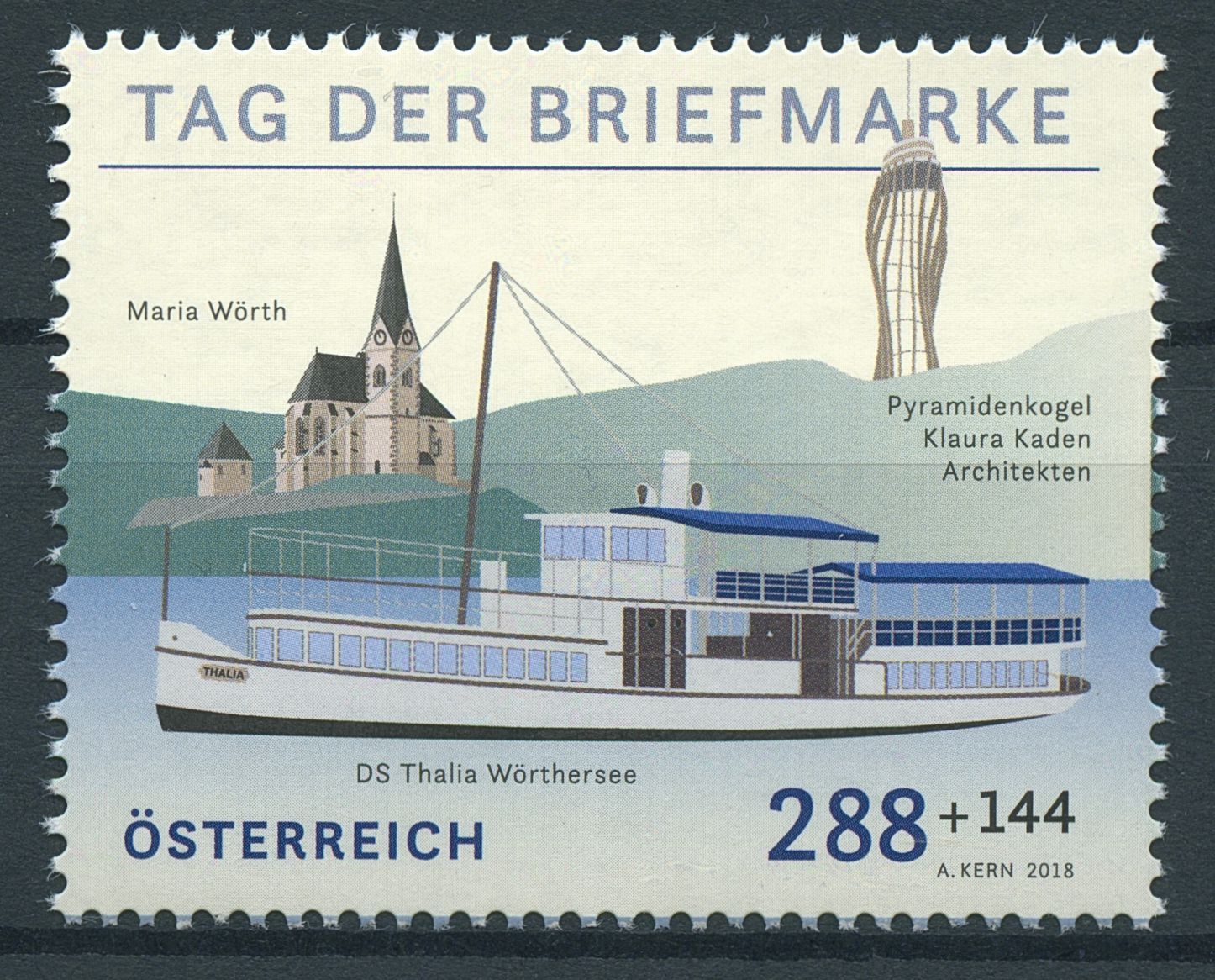 Austria 2018 MNH Day of Stamp Worthersee 1v Set Boats Ships Architecture Stamps