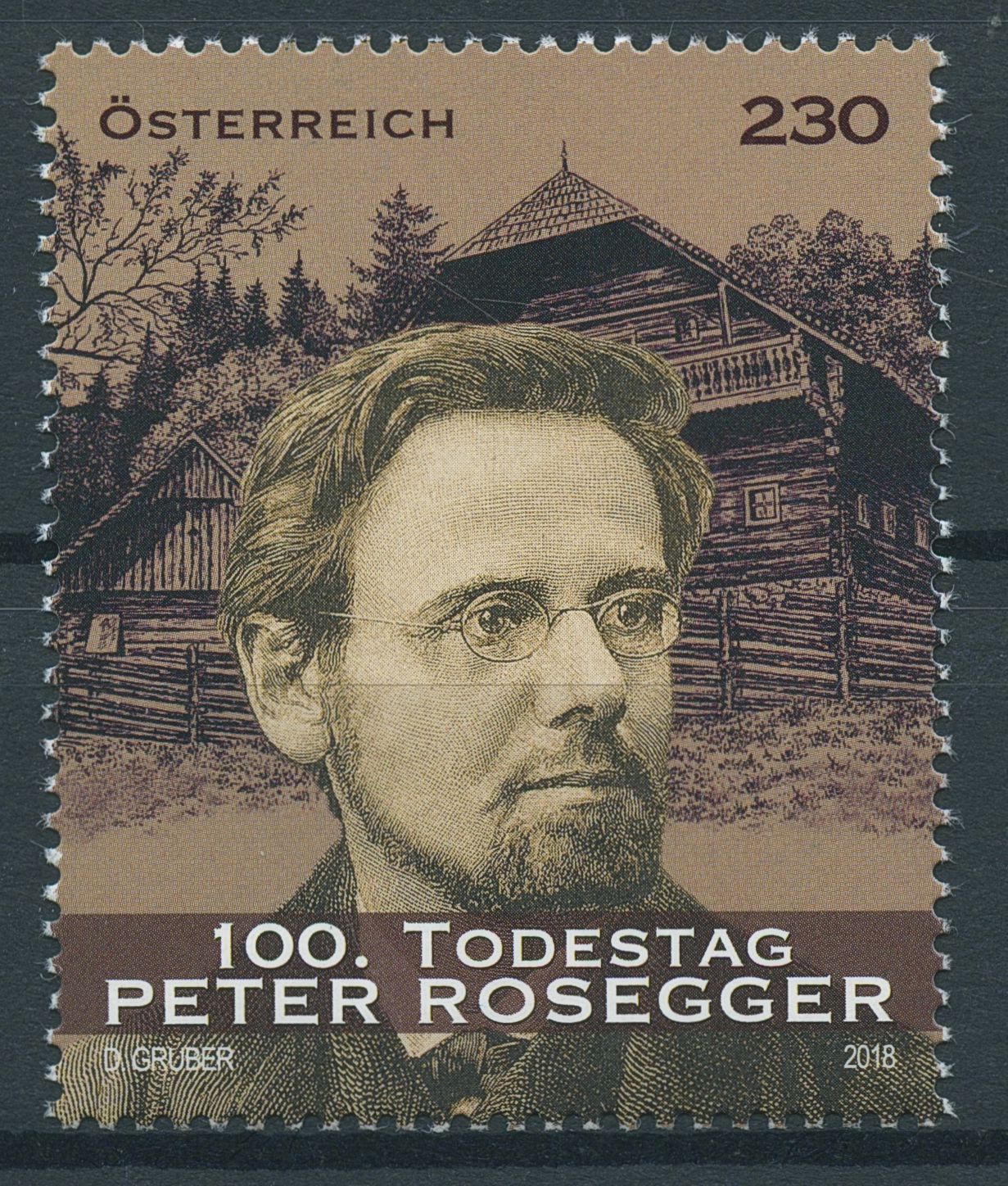 Austria 2018 MNH Peter Rosegger 100th Memorial 1v Set Writers Literature Stamps