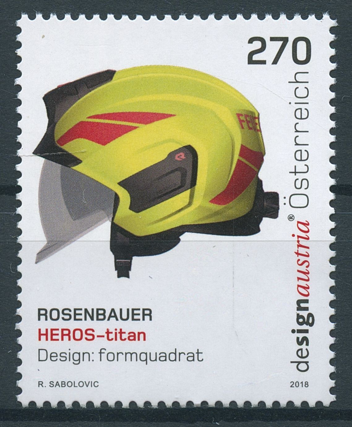Austria 2018 MNH Heros - Titan Helmet Rosenbauer 1v Set Design Stamps
