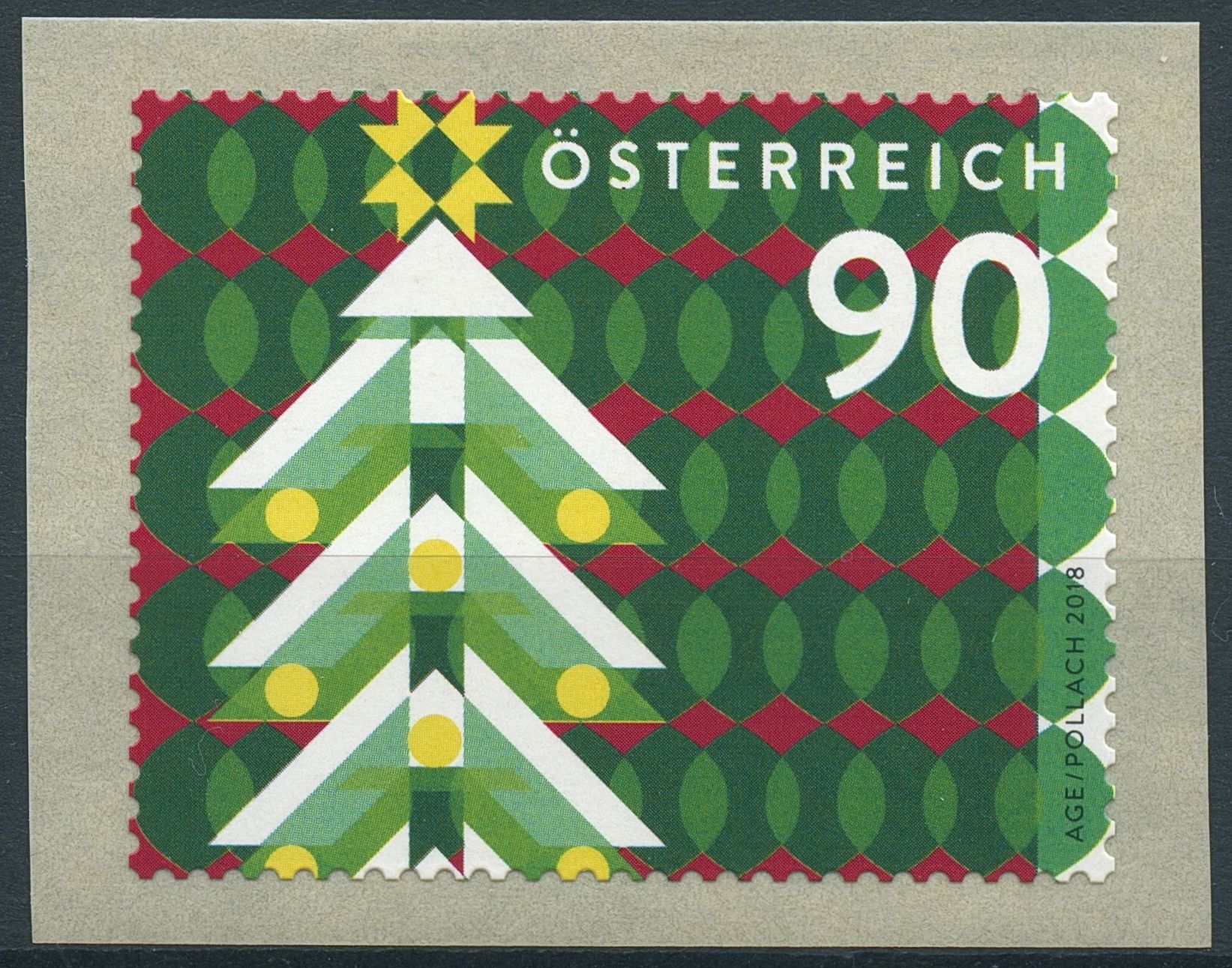 Austria 2018 MNH Christmas Trees 1v S/A Coil Set Seasonal Stamps