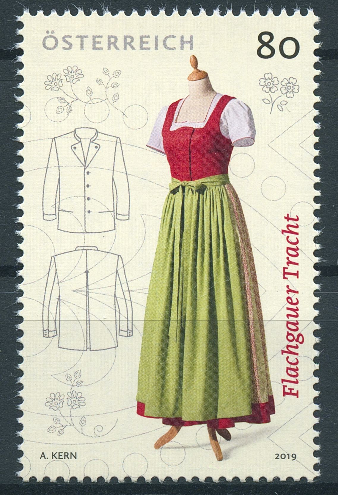 Austria Traditional Costumes Stamps 2019 MNH Flachgau Dress Cultures 1v Set