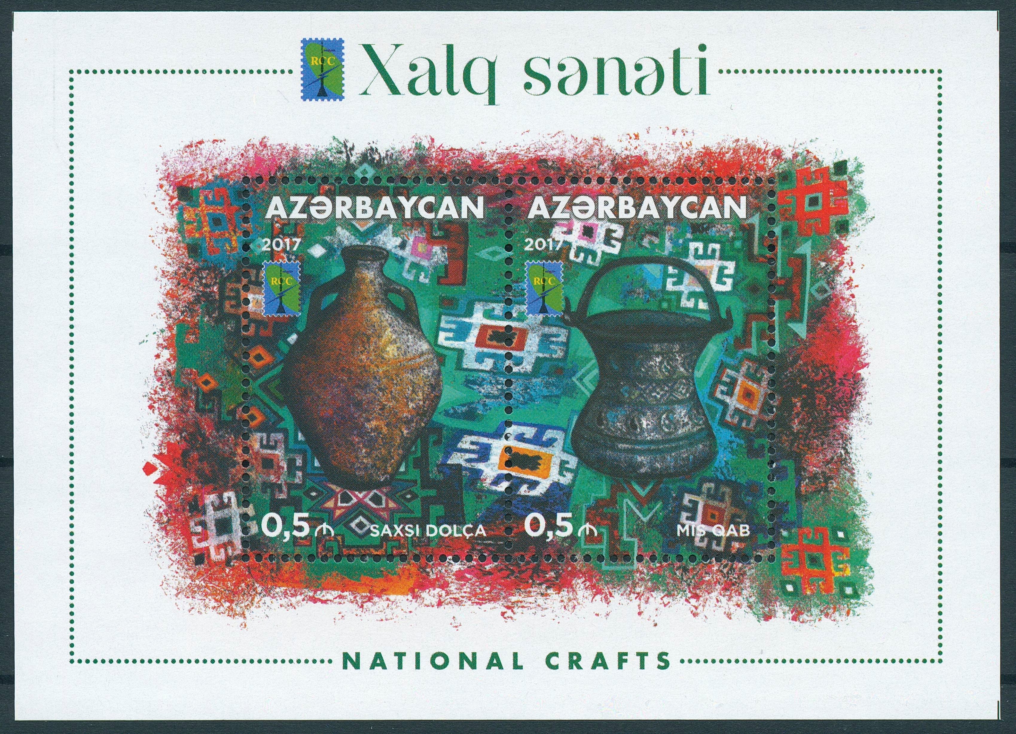 Azerbaijan 2017 MNH RCC National Crafts Handicrafts 2v M/S Cultures Stamps