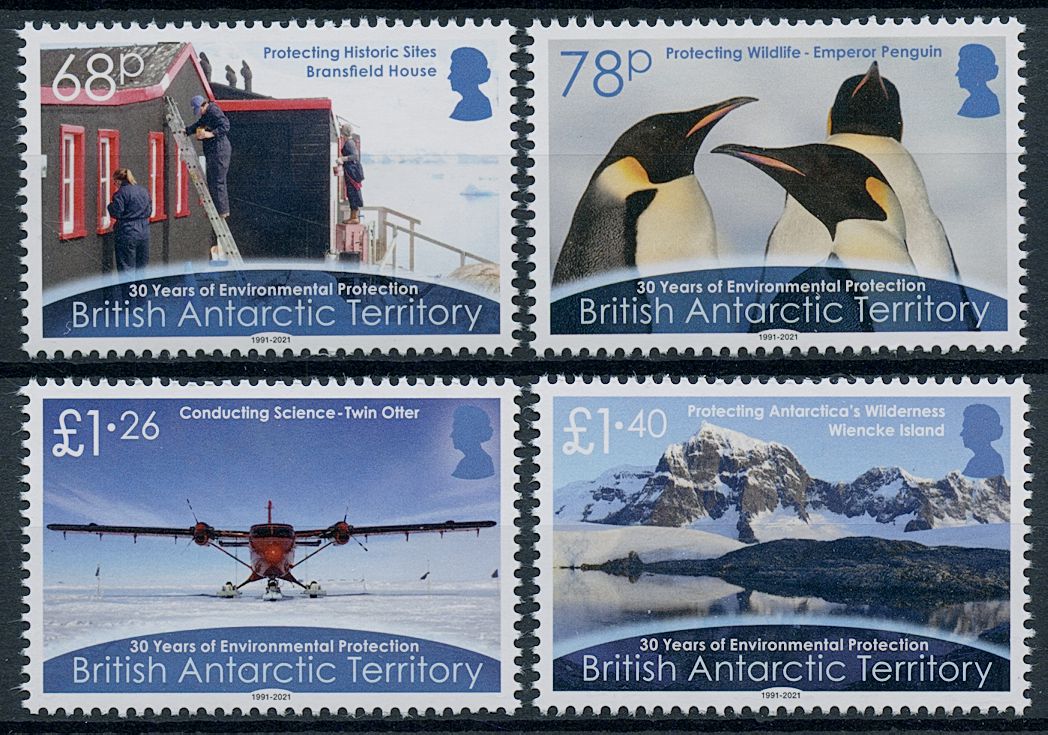 BAT 2021 MNH Landscapes Stamps Environmental Protection Penguins Mountains Aviation 4v Set