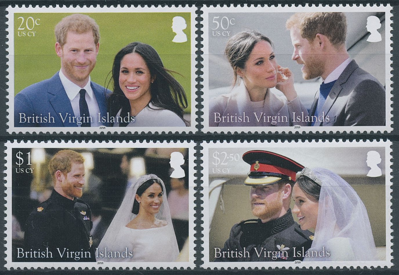 BVI 2018 MNH Royalty Stamps Prince Harry & Meghan Royal Wedding 4v Set