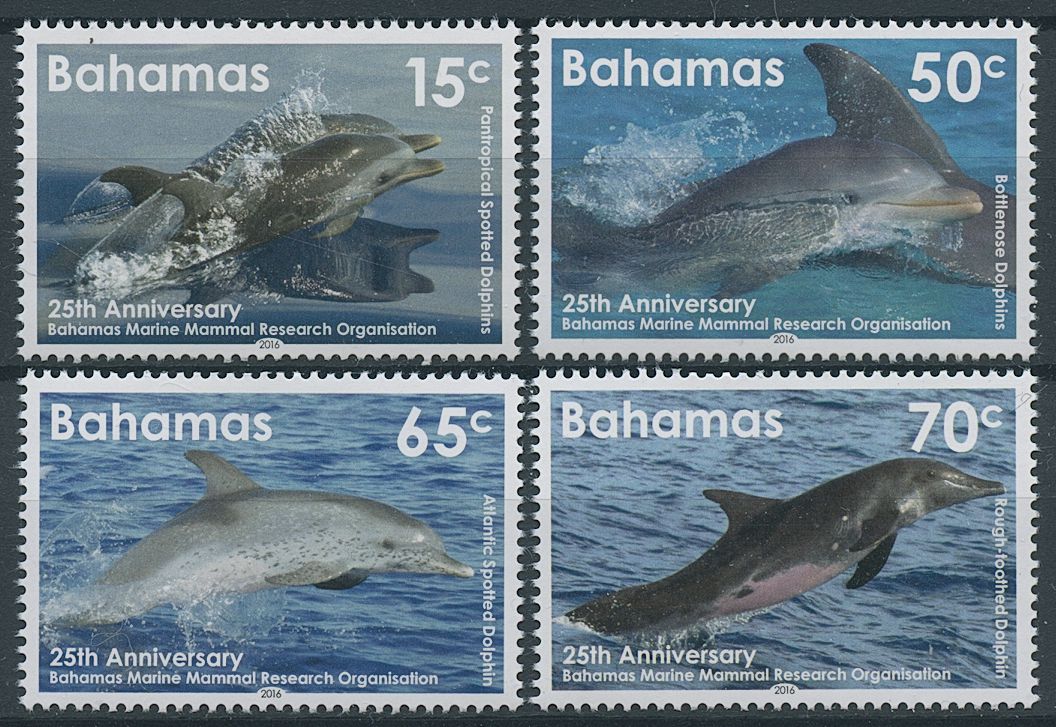 Bahamas 2016 MNH Marine Animals Stamps Dolphins Marine Mammal Research 4v Set