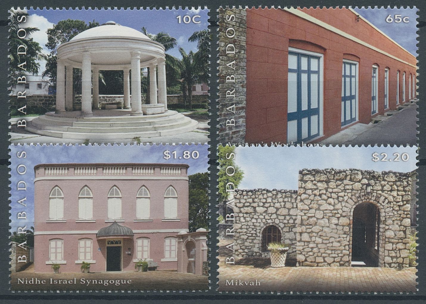 Barbados 2021 MNH Architecture Stamps Synagogue Block Restoration Religion 4v Set