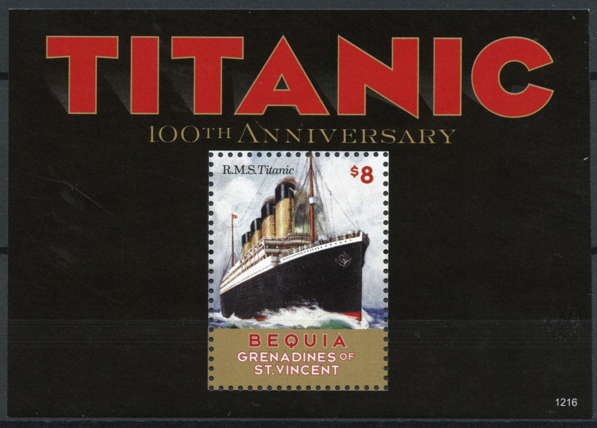 Bequia Grenadines St Vincent 2012 MNH RMS Titanic 1v S/S Boats Ships Stamps