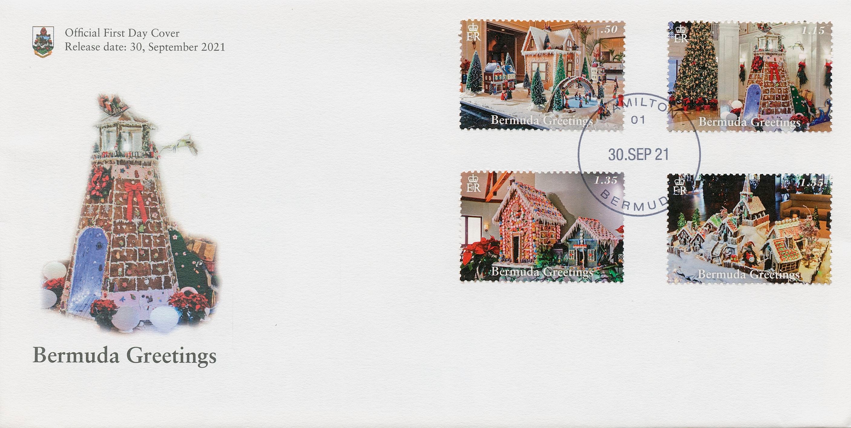 Bermuda 2021 FDC Christmas Stamps Xmas Greetings Festive Scenes 4v Set