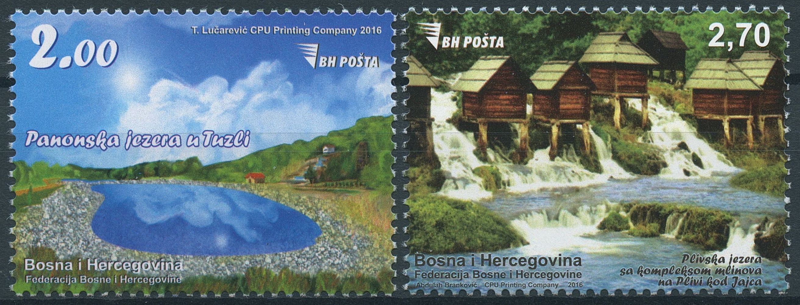 Bosnia & Herzegovina 2016 MNH Tuzla & Plivsko Lakes 2v Set Tourism Stamps