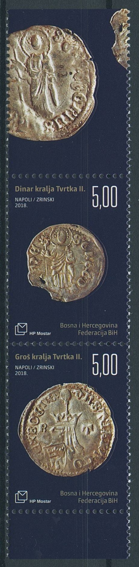 Bosnia & Herzegovina 2018 MNH Coins King Tvrtko II 2v Set Numismatics Stamps