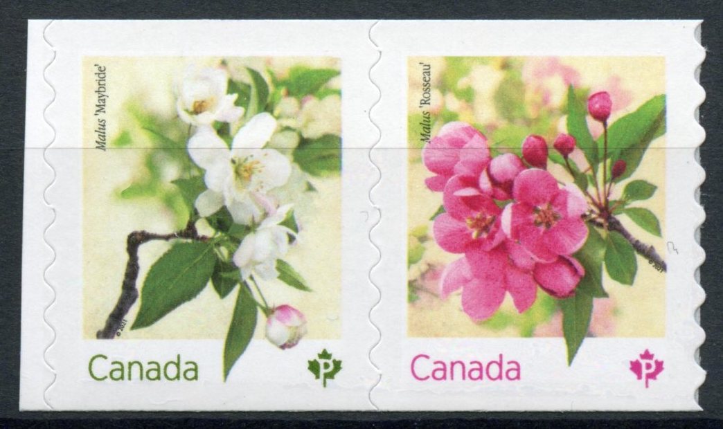Canada 2021 MNH Flowers Stamps Crabapple Blossoms Nature 2v S/A Coil Set