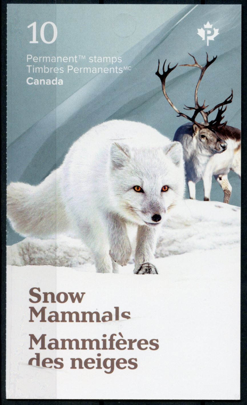 Canada 2021 MNH Wild Animals Stamps Snow Mammals Foxes Hares Ermine 10v S/A Booklet