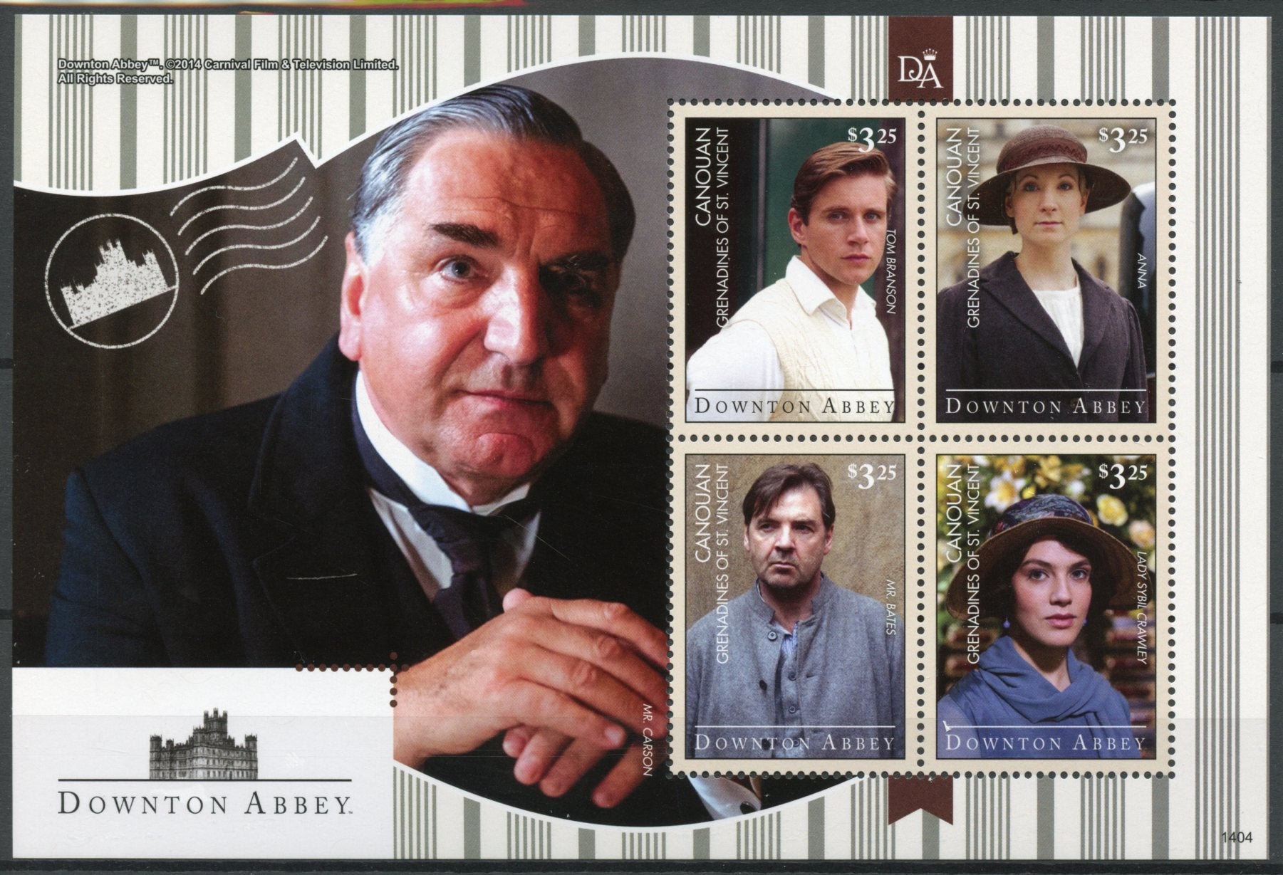 Canouan Grenadines St Vincent 2014 MNH Downton Abbey 4v M/S II TV Series Stamps