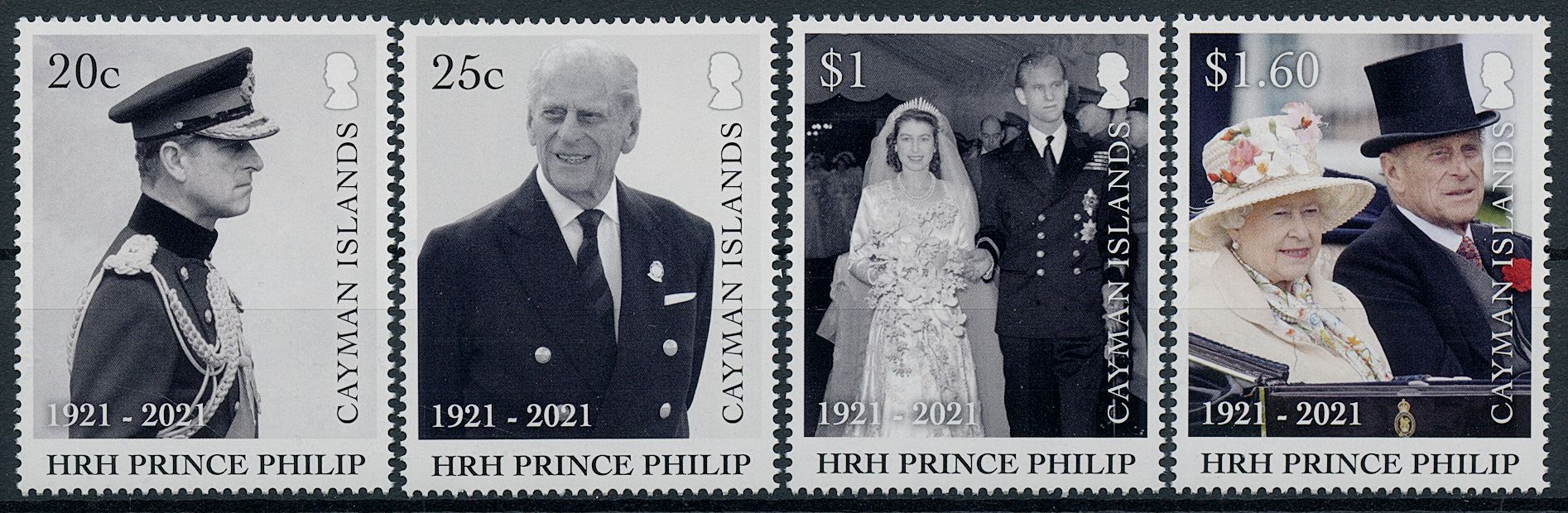 Cayman Islands 2021 MNH Royalty Stamps HRH Prince Philip Memorial 4v Set