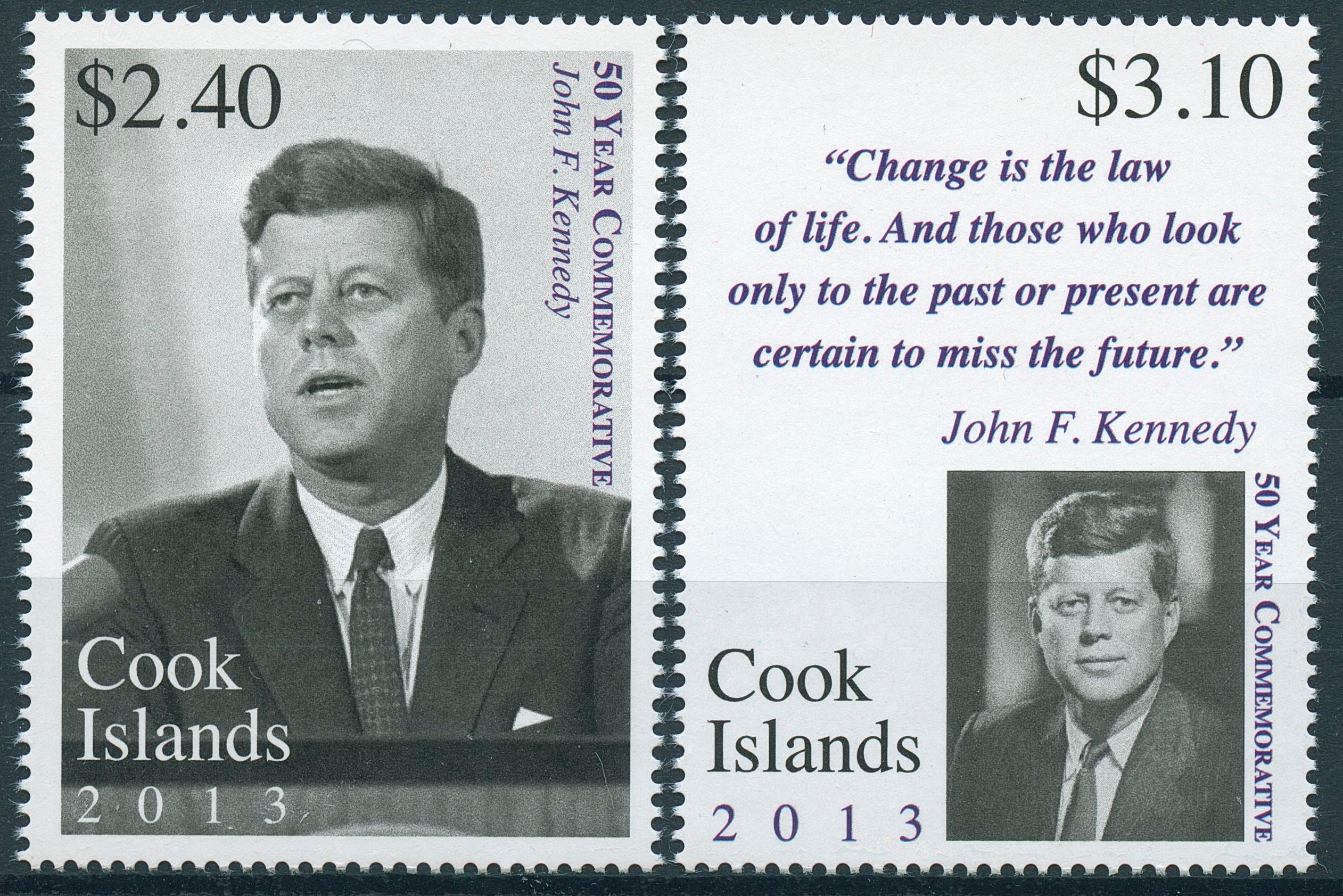 Cook Islands 2013 MNH John F Kennedy 50 Year Commemorative 2v Set JFK US