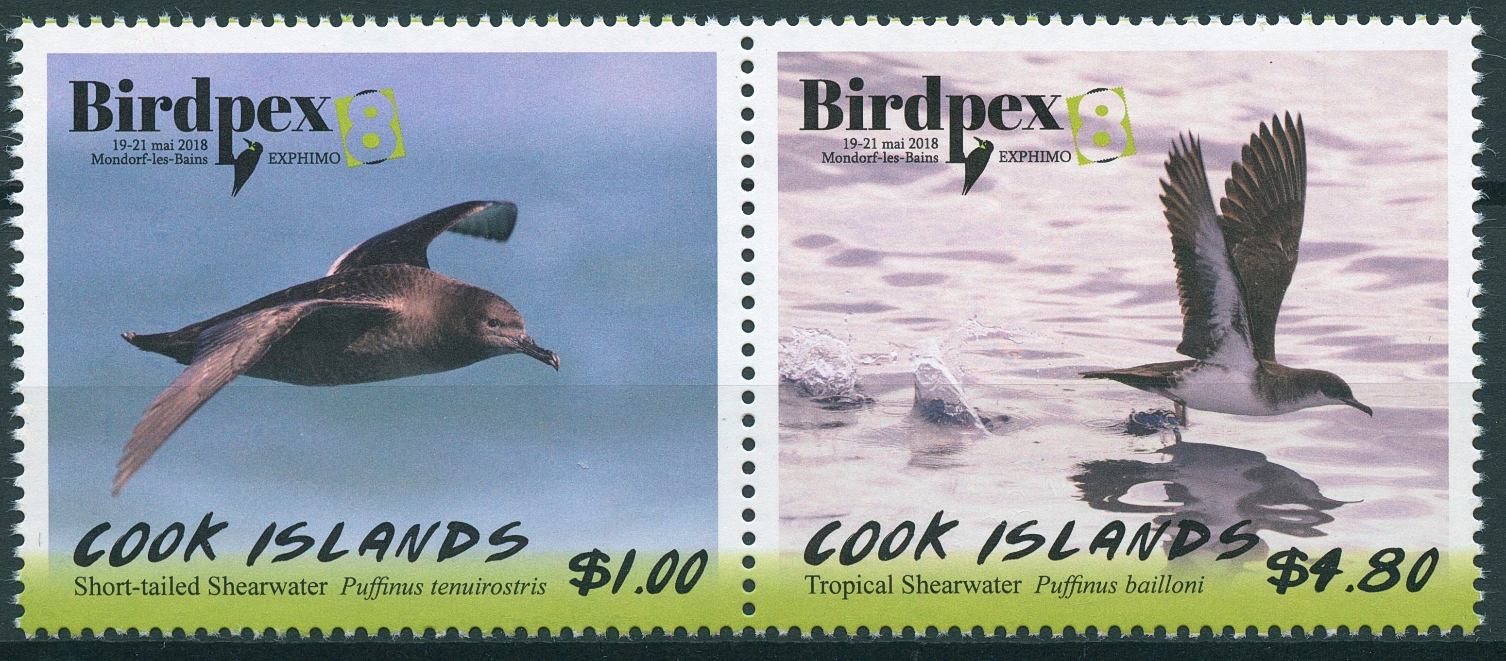 Cook Islands 2018 MNH Birds Birdpex 2v Set Shearwaters Bird Stamps