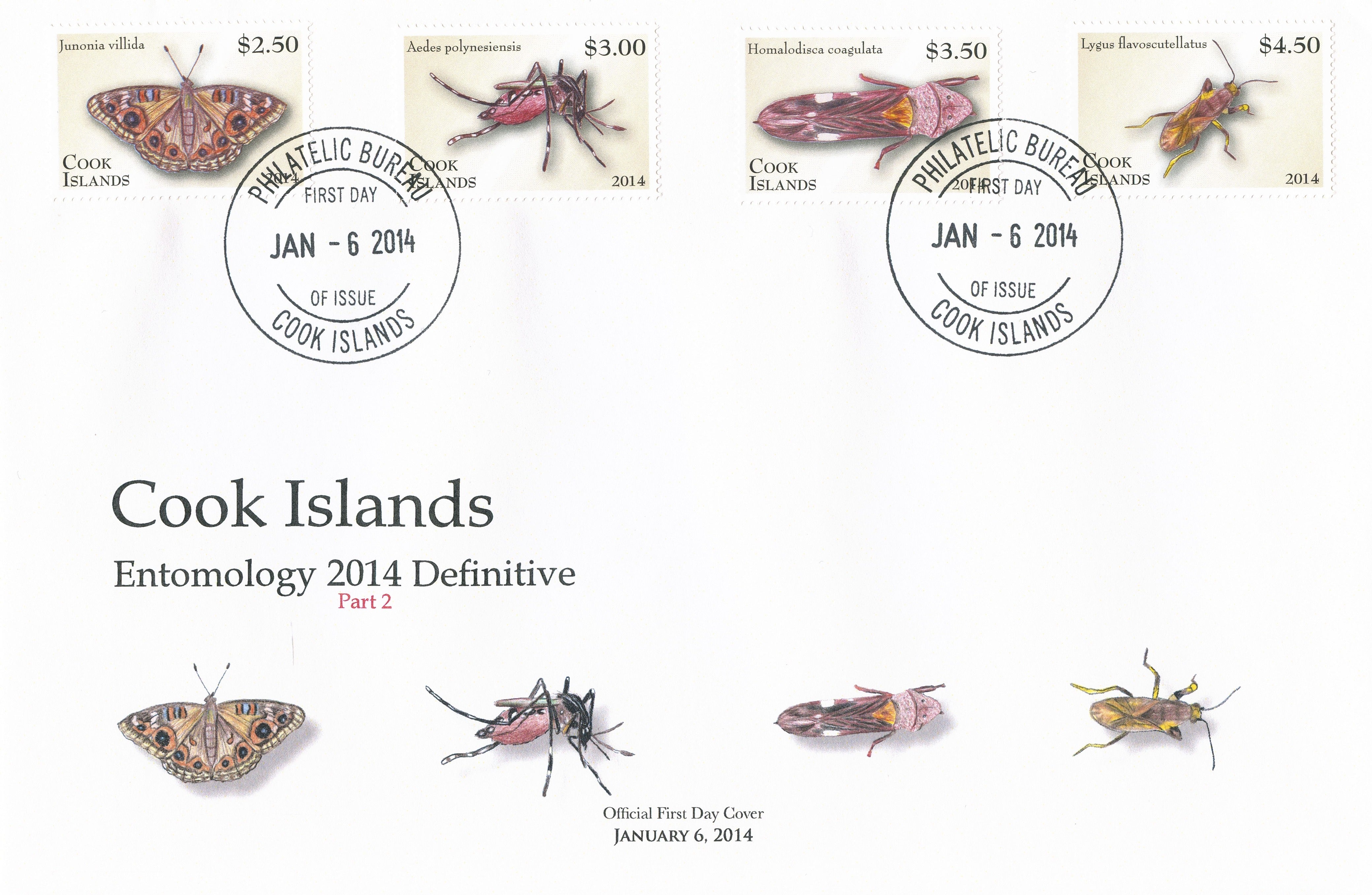Cook Islands 2014 MNH Entomology Definitive Pt 2 12v Set 3 Covers Butterflies