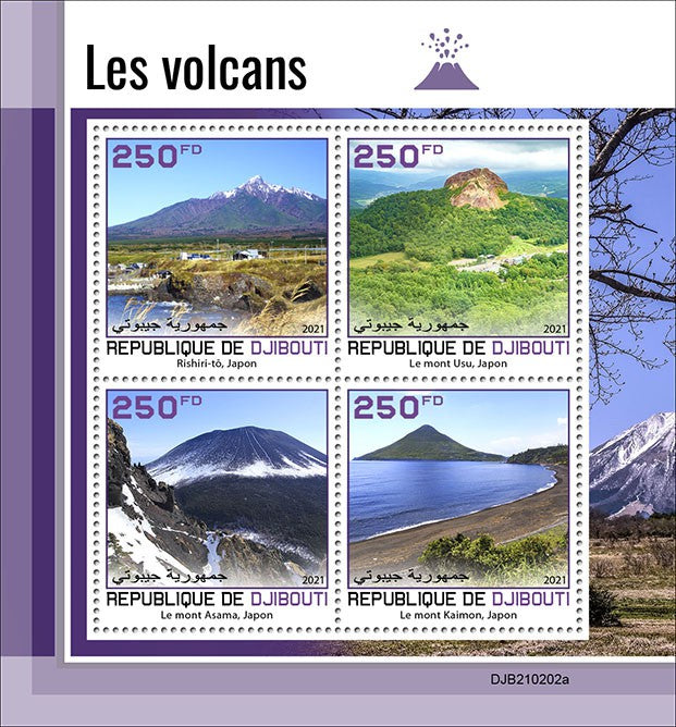 Djibouti 2021 MNH Nature Stamps Volcanoes Mount Usu Kaimon Mountains Landscapes 4v M/S