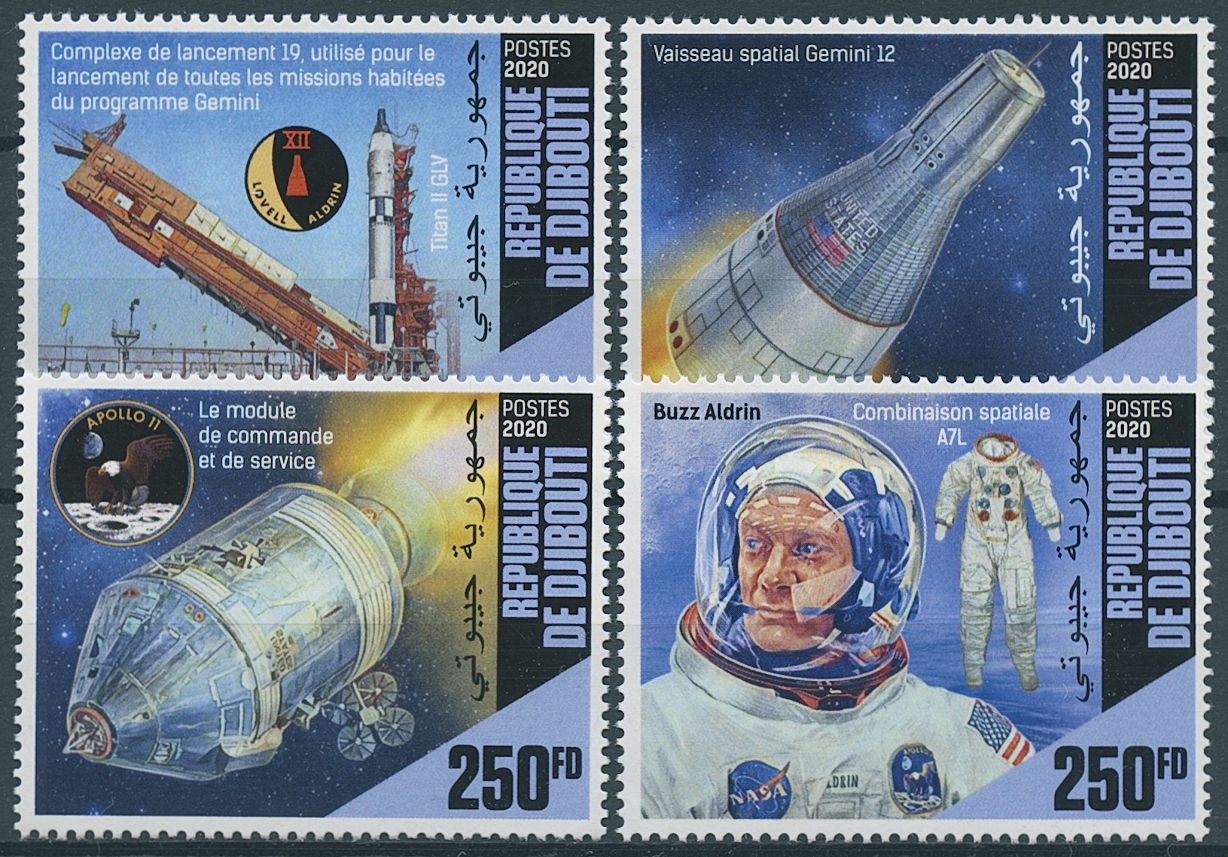Djibouti 2020 MNH Space Stamps Buzz Aldrin Apollo 11 Moon Landing People 4v Set