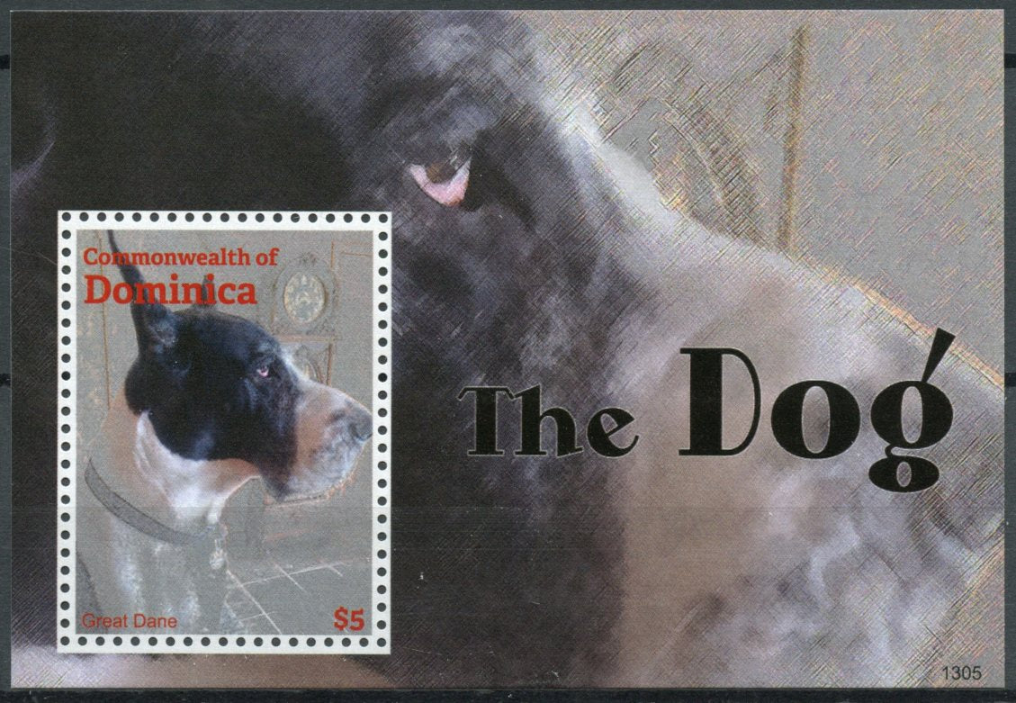 Dominica Dogs Stamps 2013 MNH The Dog Great Dane Domestic Animals 1v S/S