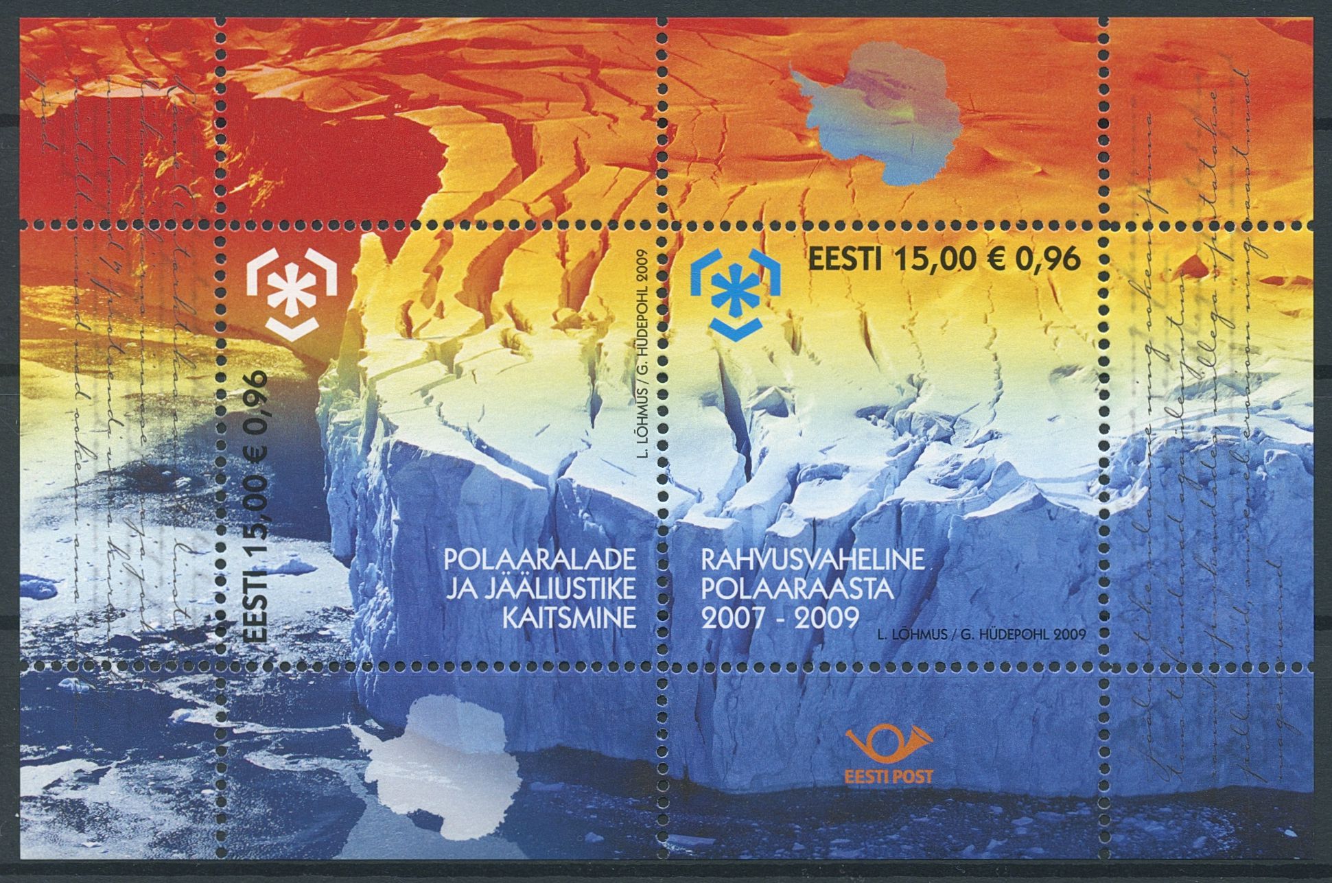 Estonia Nature Stamps 2009 MNH IPY Protection Polar Areas & Glaciers 2v M/S
