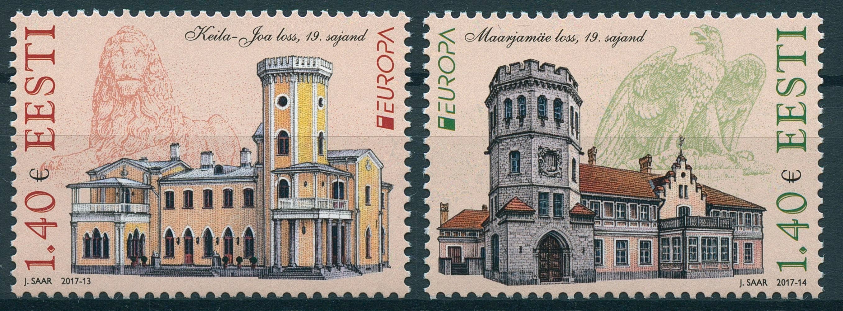 Estonia 2017 MNH Castles Europa Maarjamae Keila-Joa Castle 2v Set Tourism Stamps