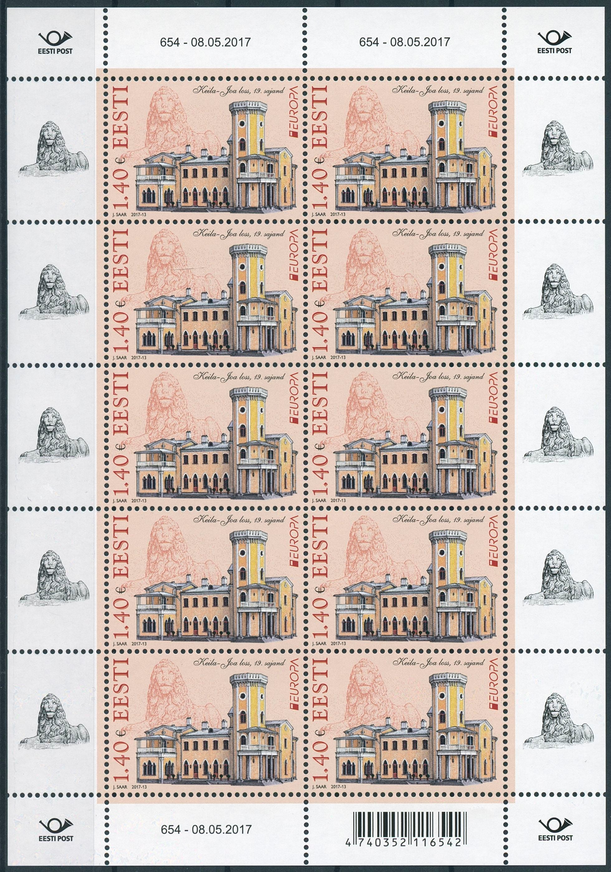Estonia 2017 MNH Castles Europa Keila-Joa Castle 10v M/S Architecture Stamps