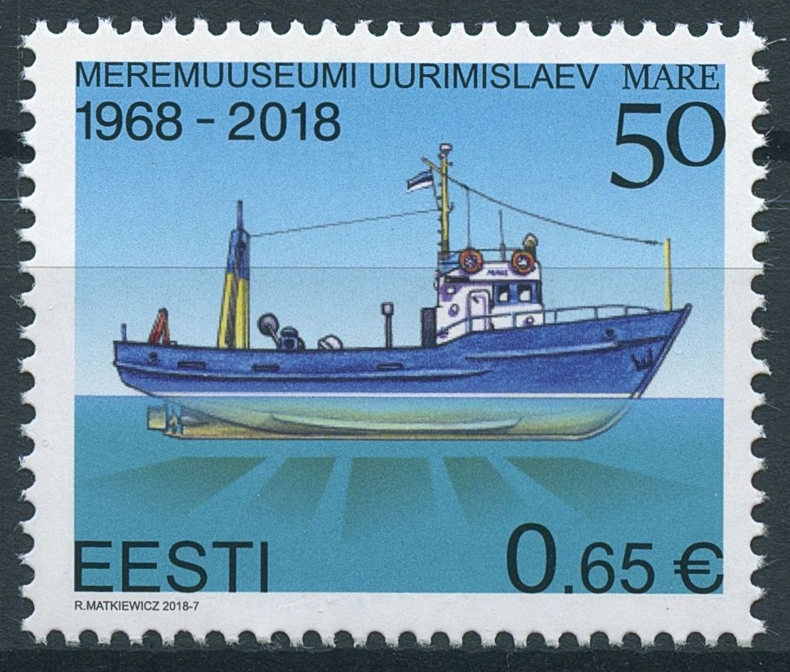 Estonia 2018 MNH Research Vessel Mare 50 Yrs 1v Set Boats Ships Stamps