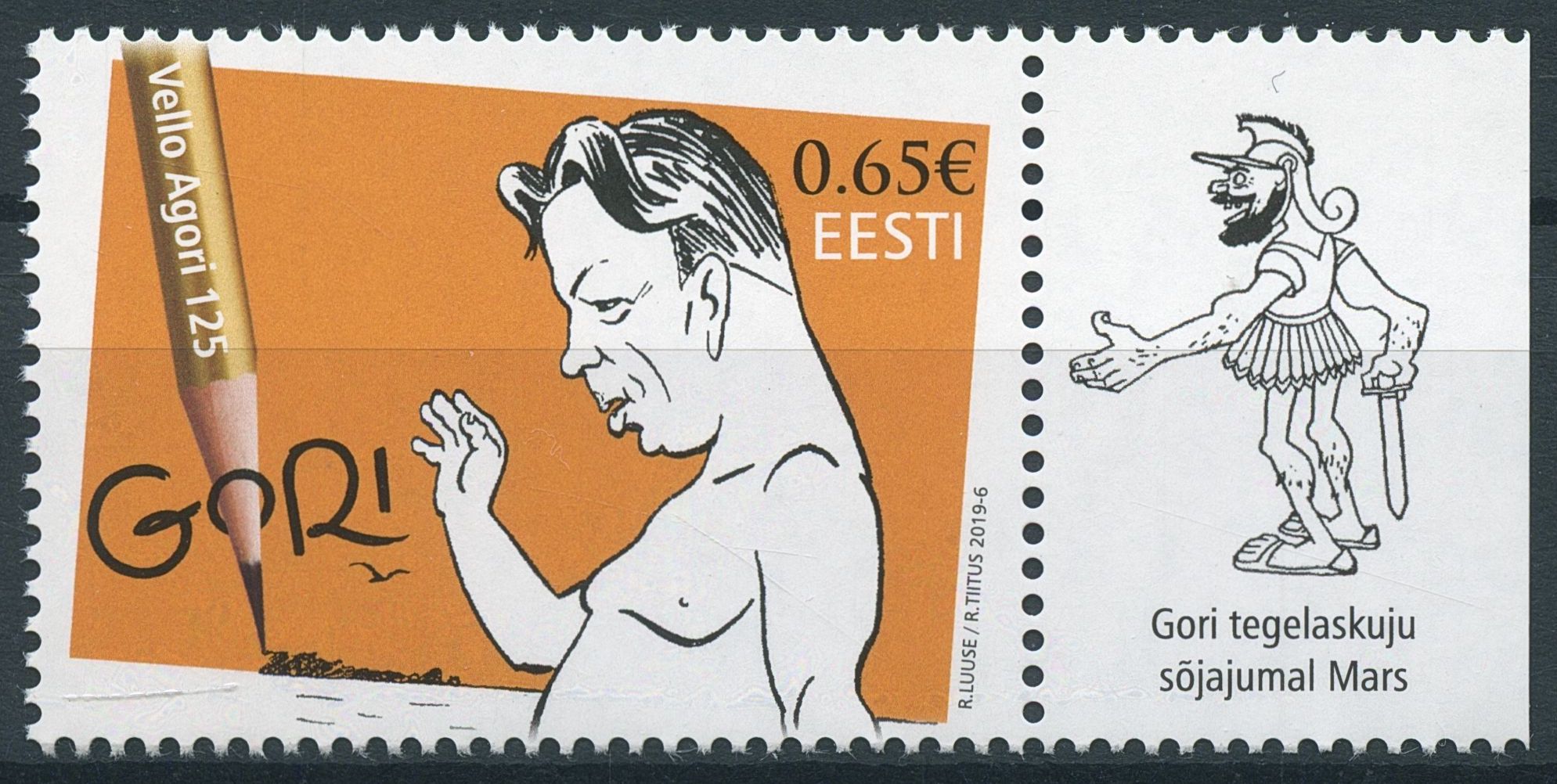 Estonia 2019 MNH Vella Agori Gori Caricaturist 1v Set Art Cartoons Stamps