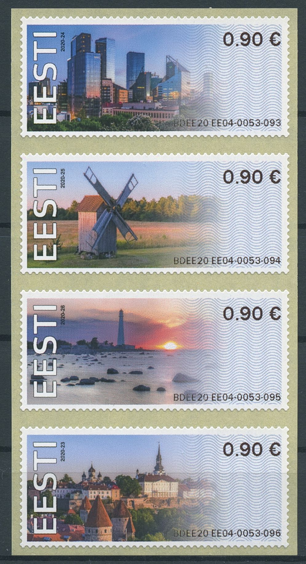 Estonia Architecture Stamps 2020 MNH Visit Windmills Lighthouses 4v ATM Labels