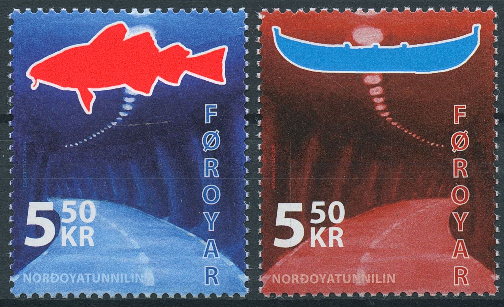 Faroe Islands Foroyar 2006 MNH Nordoyatunnilin Tunnel Eystruroy Bordoy SG#520-1
